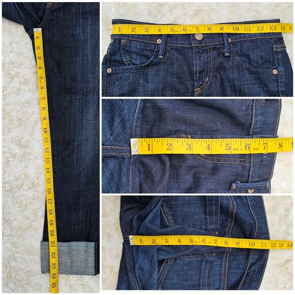 Cuffed Crop Straight Jeans CoH Citizens Humanity Dani Size 24 Dark Stretch Denim - Picture 6 of 9